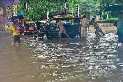 Waterlogged road in Mumbai